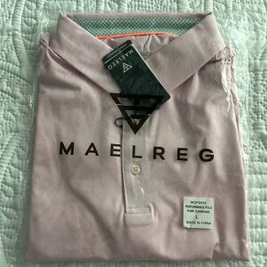 Maeleg Performance Golf Shirt, sz L, Pink, New